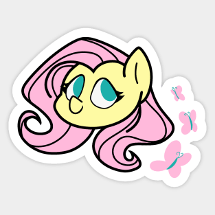 Chibi Fluttershy (black lining) Sticker